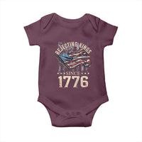 Funny Rejecting Kings Since 1776 Baby Onesie Vintage American Flag