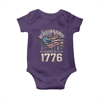 Funny Rejecting Kings Since 1776 Baby Onesie Vintage American Flag