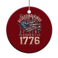 Funny Rejecting Kings Since 1776 Ceramic Ornament Vintage American Flag - Wonder Print Shop