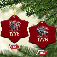 Funny Rejecting Kings Since 1776 Ceramic Ornament Vintage American Flag - Wonder Print Shop