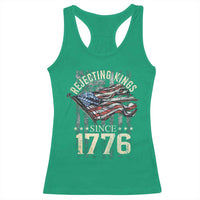 Funny Rejecting Kings Since 1776 Racerback Tank Top Vintage American Flag