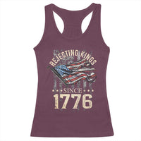 Funny Rejecting Kings Since 1776 Racerback Tank Top Vintage American Flag