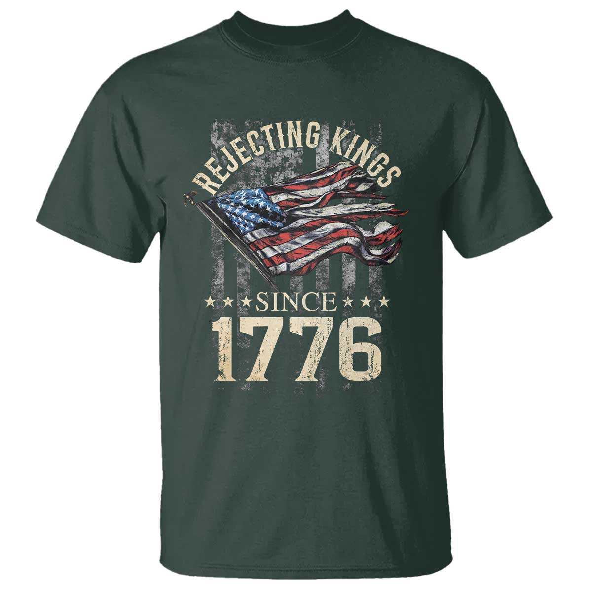 Funny Rejecting Kings Since 1776 T Shirt Vintage American Flag