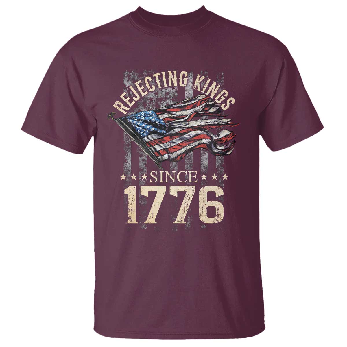 Funny Rejecting Kings Since 1776 T Shirt Vintage American Flag