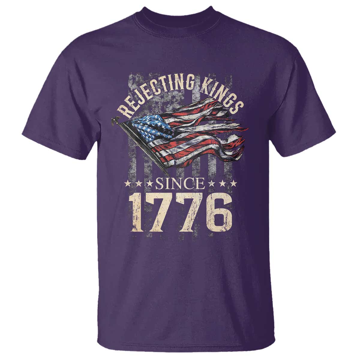 Funny Rejecting Kings Since 1776 T Shirt Vintage American Flag