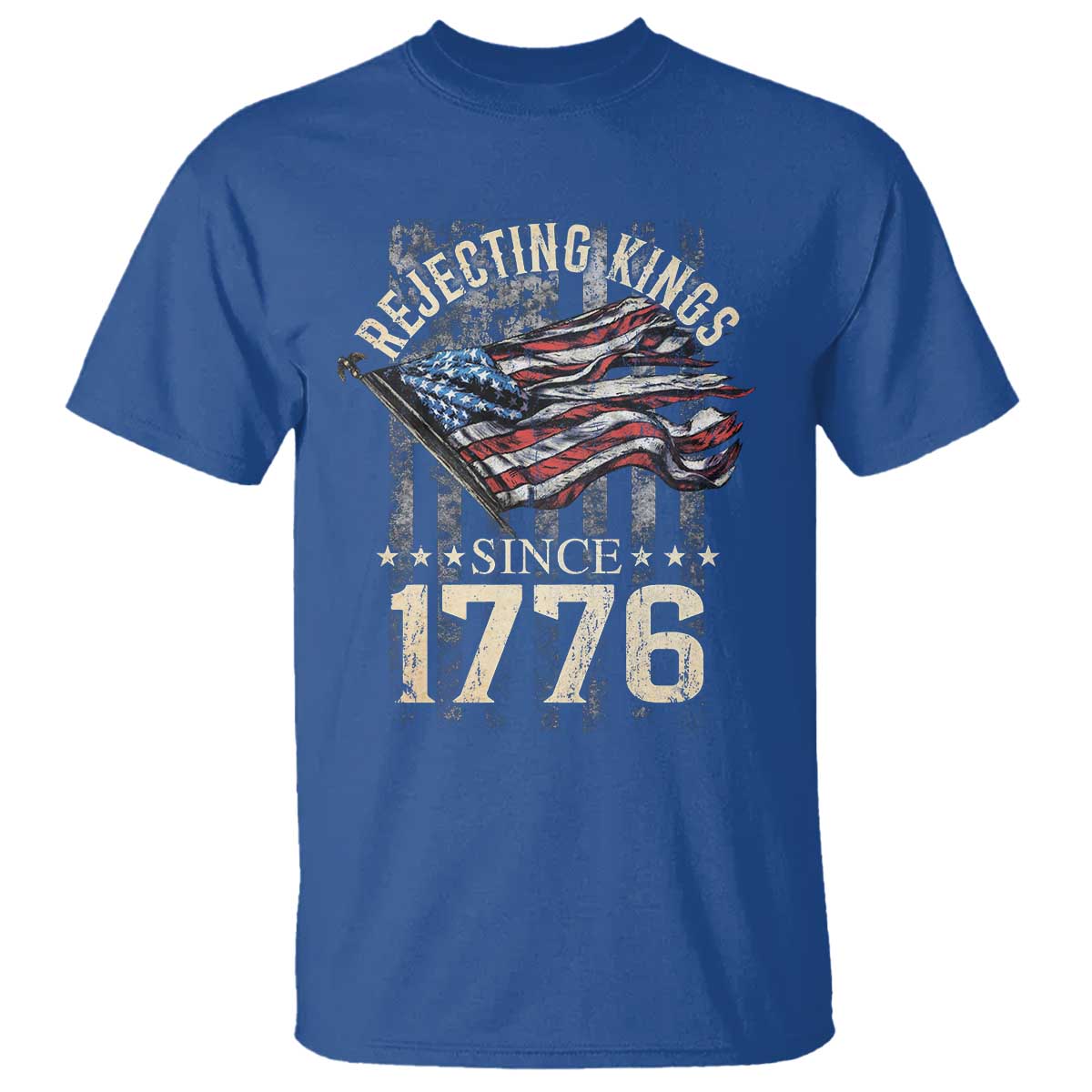 Funny Rejecting Kings Since 1776 T Shirt Vintage American Flag