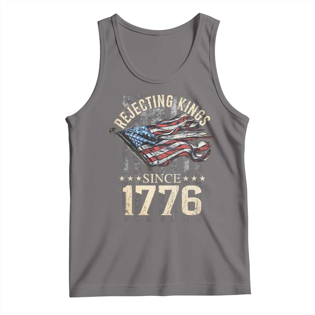 Funny Rejecting Kings Since 1776 Tank Top Vintage American Flag