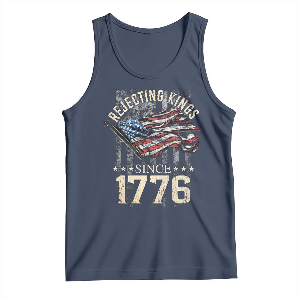 Funny Rejecting Kings Since 1776 Tank Top Vintage American Flag