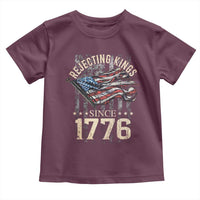 Funny Rejecting Kings Since 1776 Toddler T Shirt Vintage American Flag