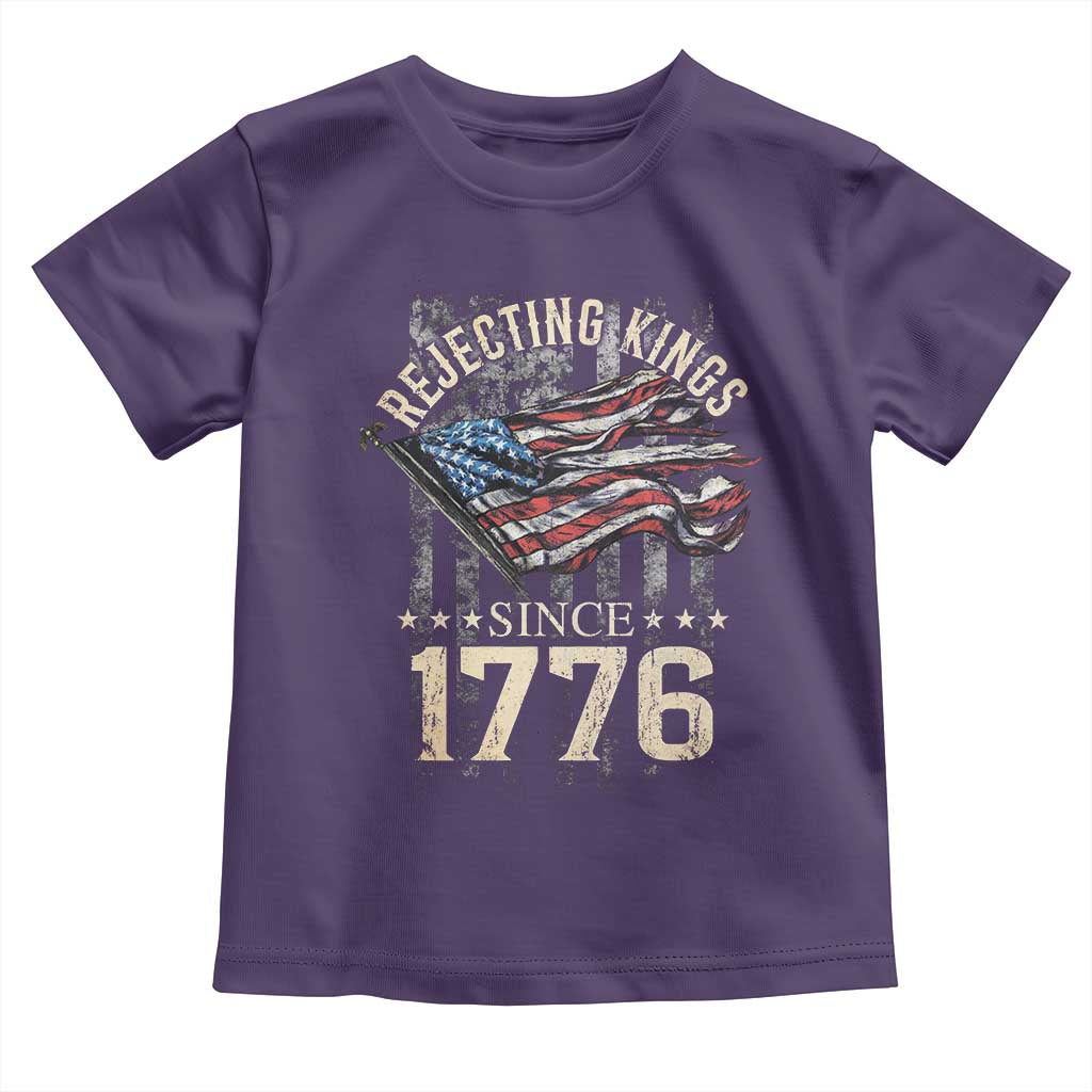 Funny Rejecting Kings Since 1776 Toddler T Shirt Vintage American Flag
