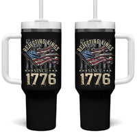 Funny Rejecting Kings Since 1776 Tumbler With Handle Vintage American Flag