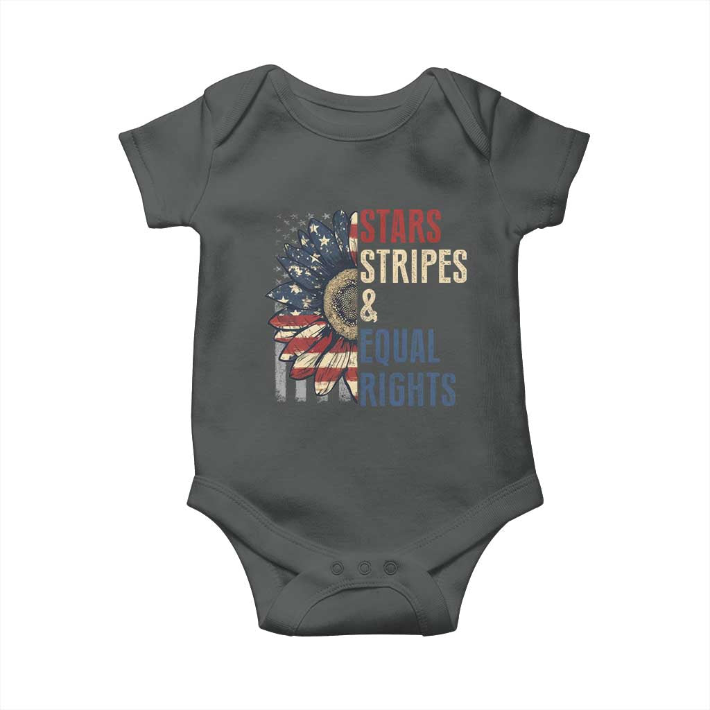 Funny Stars Stripes And Equal Rights Baby Onesie 4th Of July Women's Rights Sunflower - Wonder Print Shop