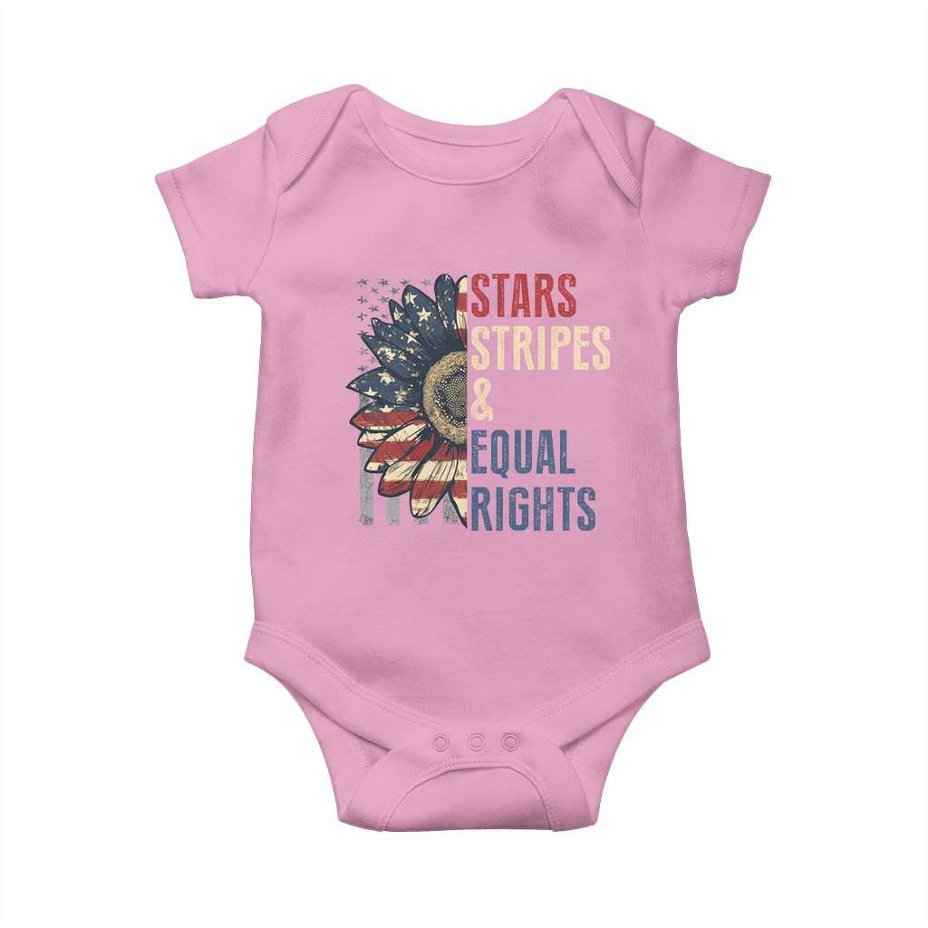 Funny Stars Stripes And Equal Rights Baby Onesie 4th Of July Women's Rights Sunflower - Wonder Print Shop