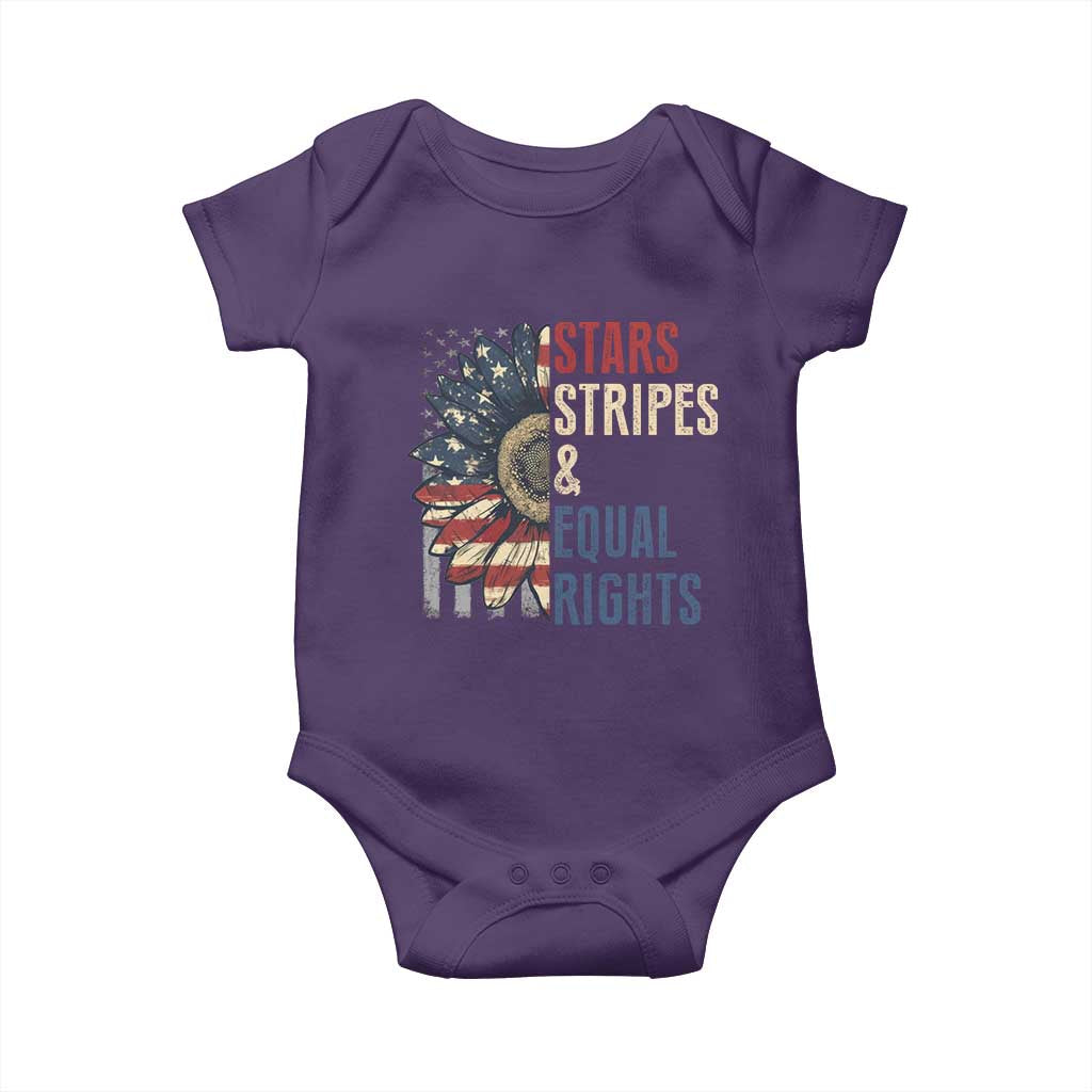 Funny Stars Stripes And Equal Rights Baby Onesie 4th Of July Women's Rights Sunflower - Wonder Print Shop