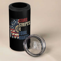Funny Stars Stripes And Equal Rights 4 in 1 Can Cooler Tumbler 4th Of July Women's Rights Sunflower - Wonder Print Shop