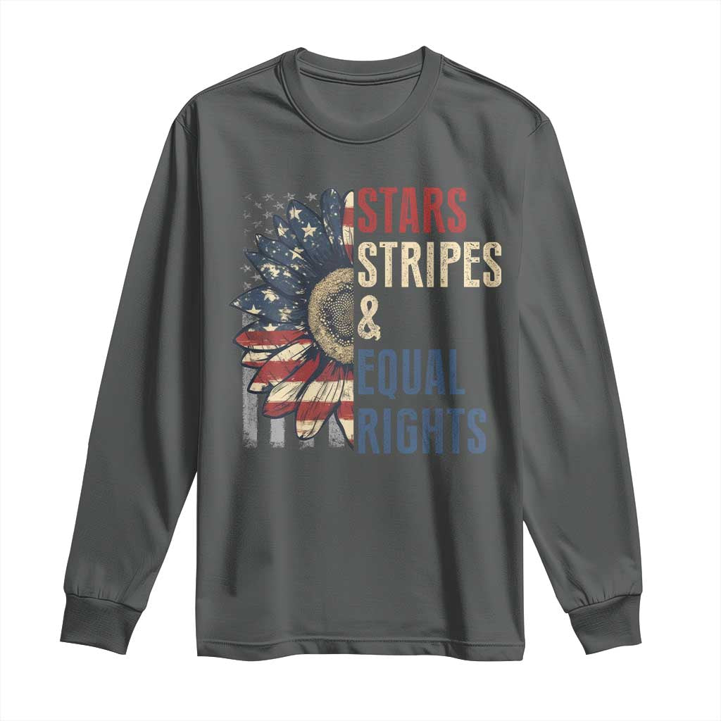 Funny Stars Stripes And Equal Rights Long Sleeve Shirt 4th Of July Women's Rights Sunflower - Wonder Print Shop
