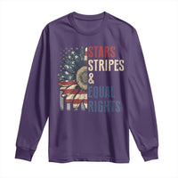 Funny Stars Stripes And Equal Rights Long Sleeve Shirt 4th Of July Women's Rights Sunflower - Wonder Print Shop