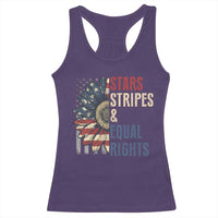 Funny Stars Stripes And Equal Rights Racerback Tank Top 4th Of July Women's Rights Sunflower - Wonder Print Shop