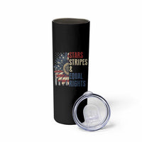 Funny Stars Stripes And Equal Rights Skinny Tumbler 4th Of July Women's Rights Sunflower - Wonder Print Shop