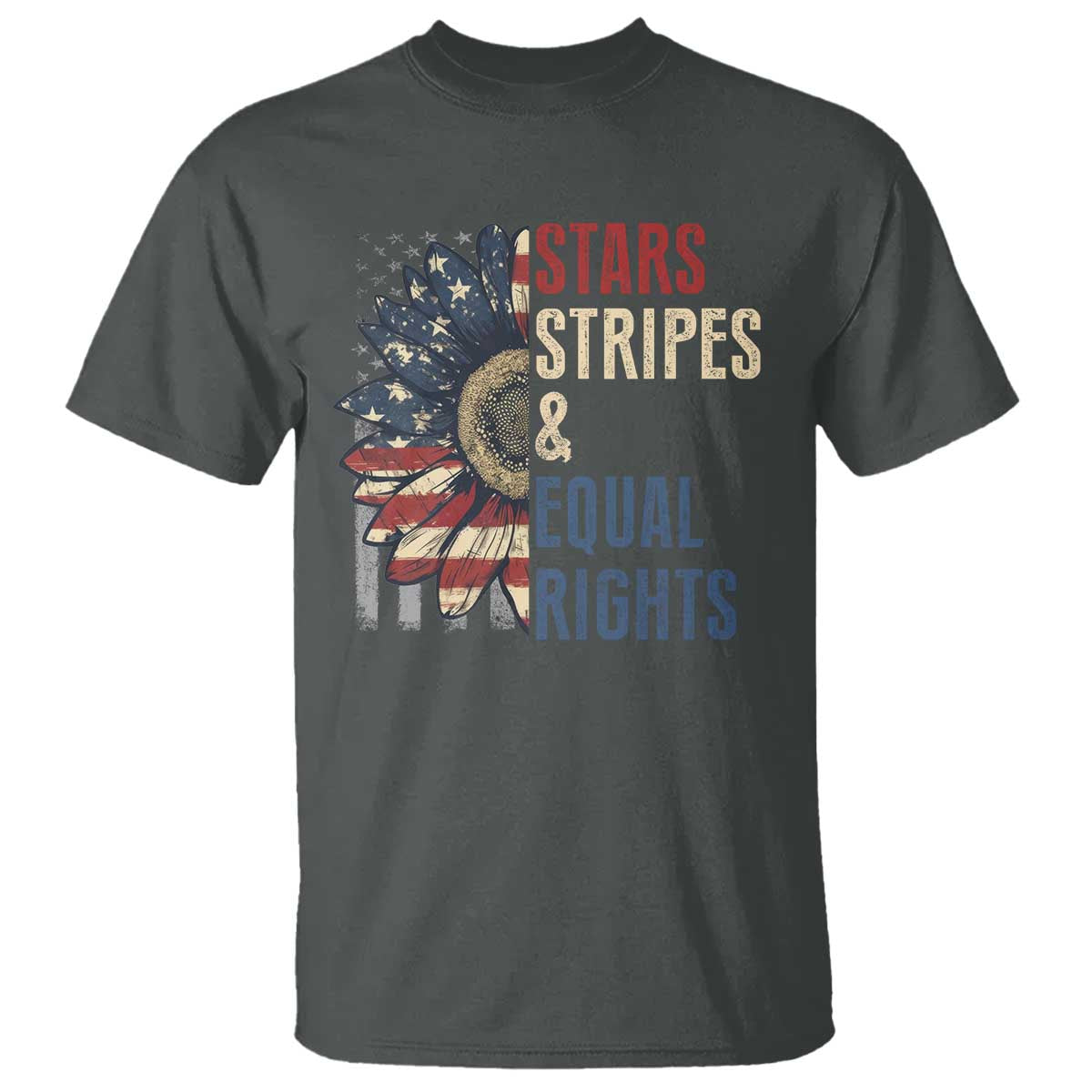 Funny Stars Stripes And Equal Rights T Shirt 4th Of July Women's Rights Sunflower - Wonder Print Shop