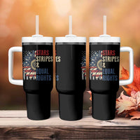 Funny Stars Stripes And Equal Rights Tumbler With Handle 4th Of July Women's Rights Sunflower - Wonder Print Shop