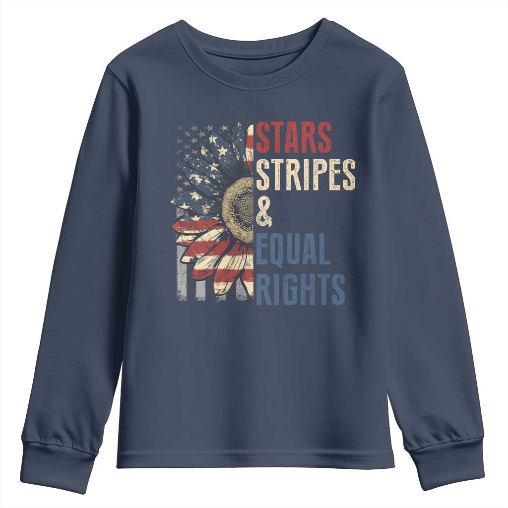 Funny Stars Stripes And Equal Rights Youth Sweatshirt 4th Of July Women's Rights Sunflower - Wonder Print Shop