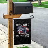 Funny Loves Jesus And America Too Garden Flag 4th Of July Patriotic Christian Eagle American Flag - Wonder Print Shop