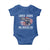 Funny Loves Jesus And America Too Baby Onesie 4th Of July Patriotic Christian Eagle American Flag - Wonder Print Shop