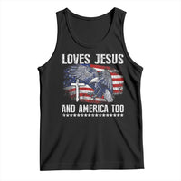 Funny Loves Jesus And America Too Tank Top 4th Of July Patriotic Christian Eagle American Flag - Wonder Print Shop
