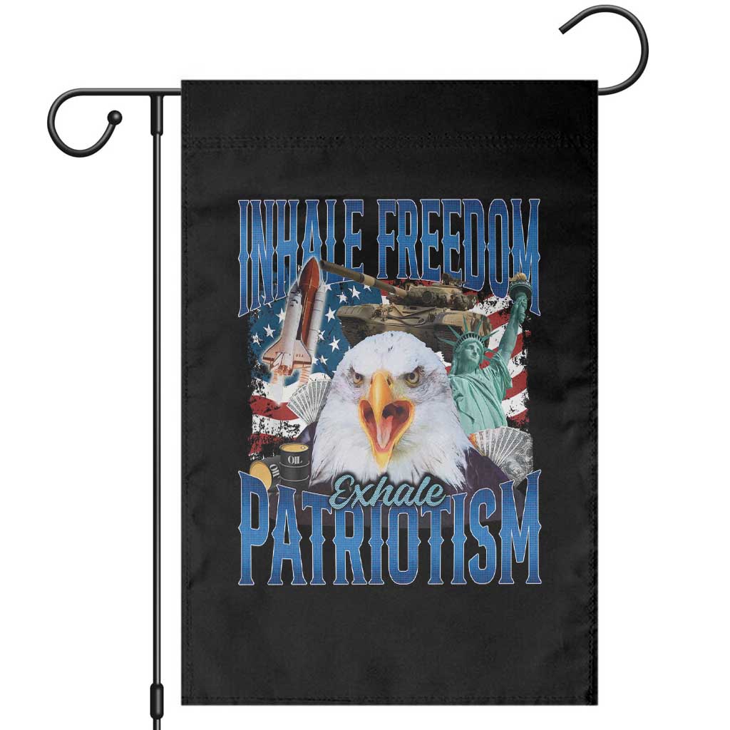 Funny Inhale Freedom Exhale Patriotism Garden Flag American Pride Eagle 4th Of July - Wonder Print Shop