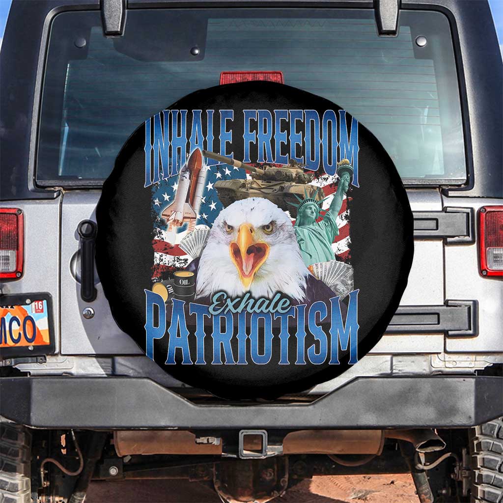 Funny Inhale Freedom Exhale Patriotism Spare Tire Cover American Pride Eagle 4th Of July - Wonder Print Shop