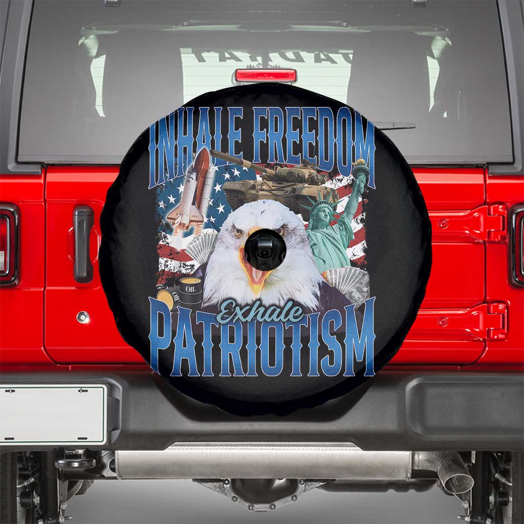 Funny Inhale Freedom Exhale Patriotism Spare Tire Cover American Pride Eagle 4th Of July - Wonder Print Shop