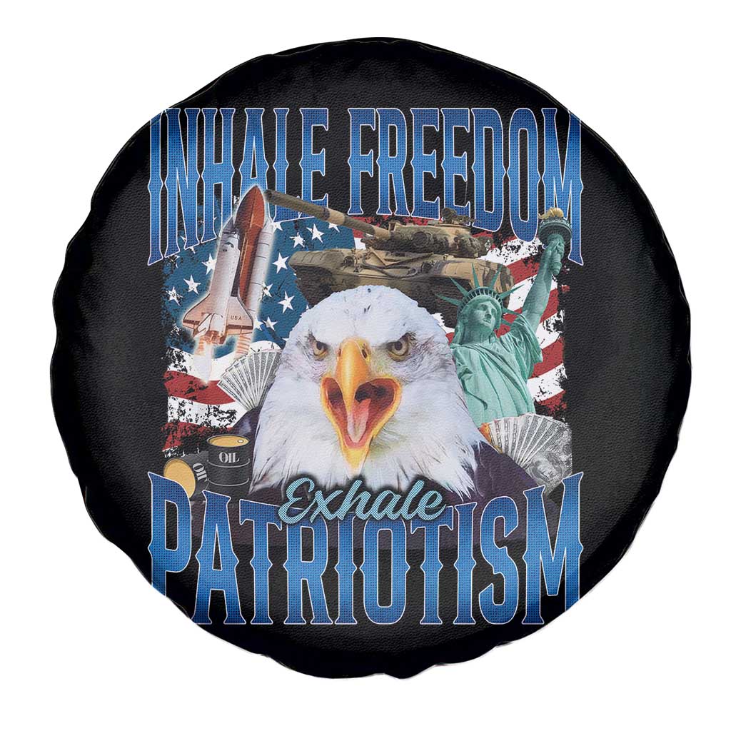 Funny Inhale Freedom Exhale Patriotism Spare Tire Cover American Pride Eagle 4th Of July - Wonder Print Shop