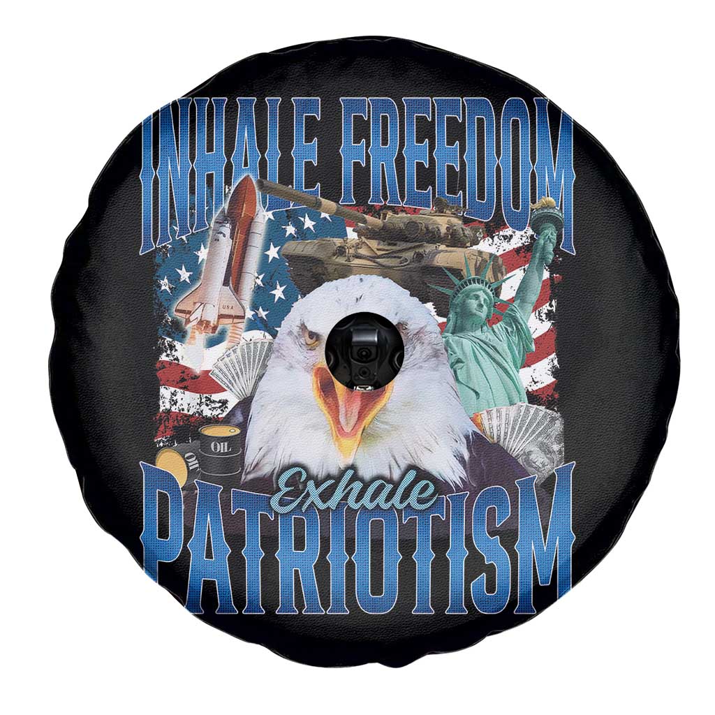 Funny Inhale Freedom Exhale Patriotism Spare Tire Cover American Pride Eagle 4th Of July - Wonder Print Shop