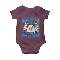 Funny Inhale Freedom Exhale Patriotism Baby Onesie American Pride Eagle 4th Of July - Wonder Print Shop
