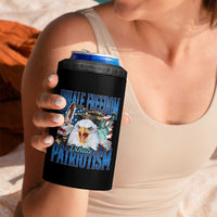 Funny Inhale Freedom Exhale Patriotism 4 in 1 Can Cooler Tumbler American Pride Eagle 4th Of July - Wonder Print Shop