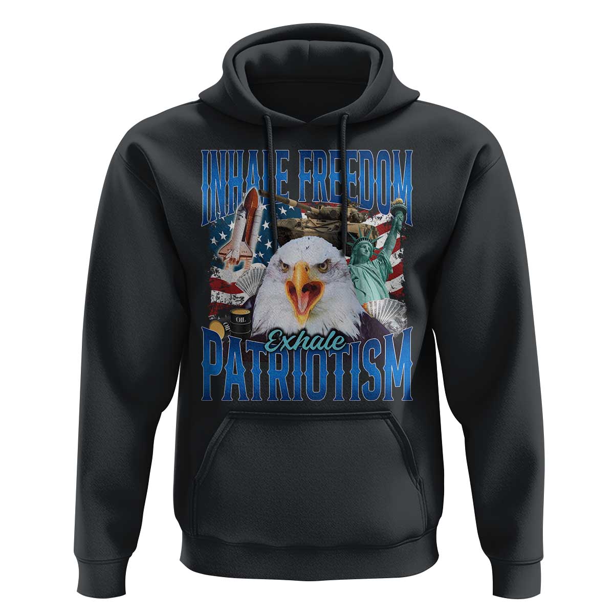 Funny Inhale Freedom Exhale Patriotism Hoodie American Pride Eagle 4th Of July - Wonder Print Shop