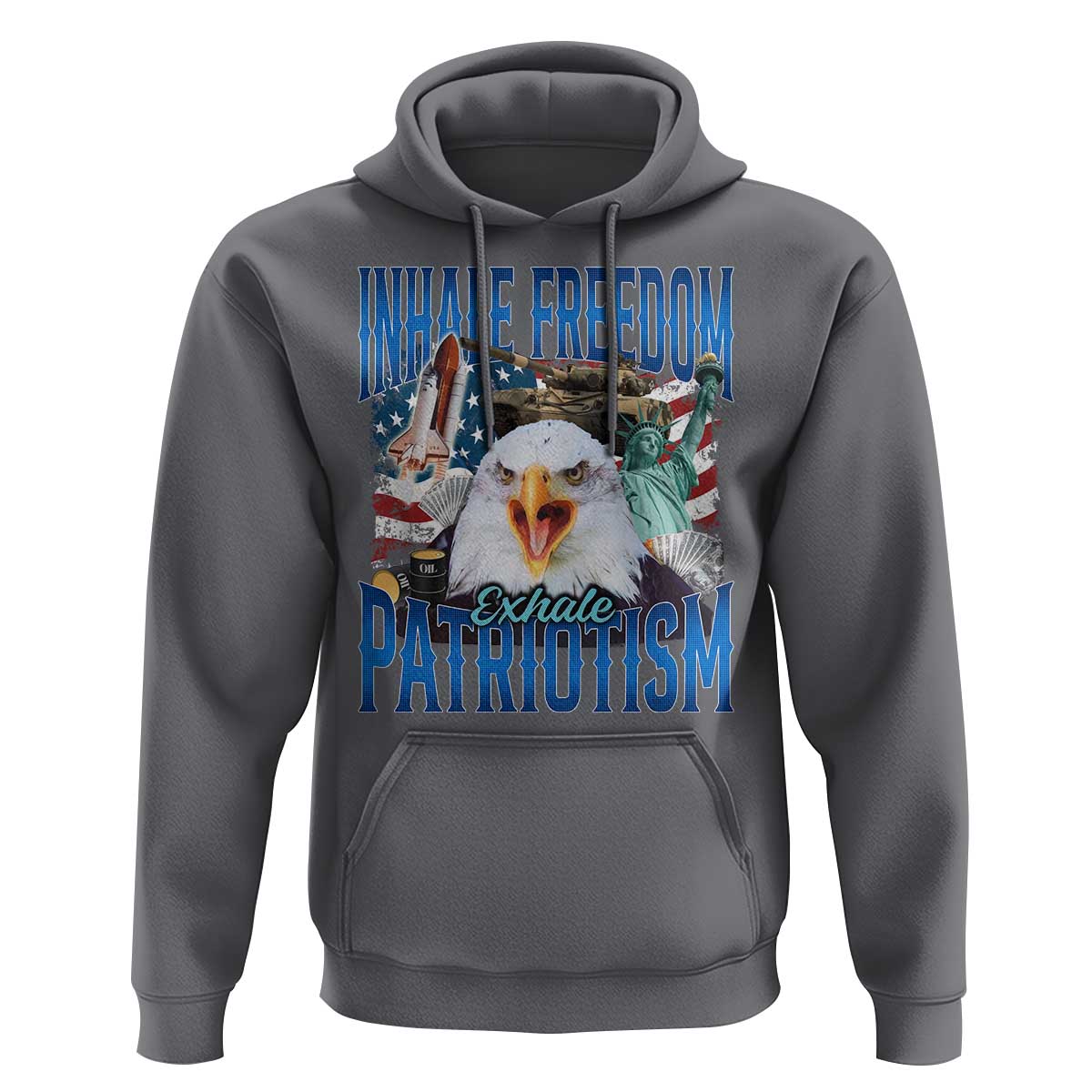 Funny Inhale Freedom Exhale Patriotism Hoodie American Pride Eagle 4th Of July - Wonder Print Shop