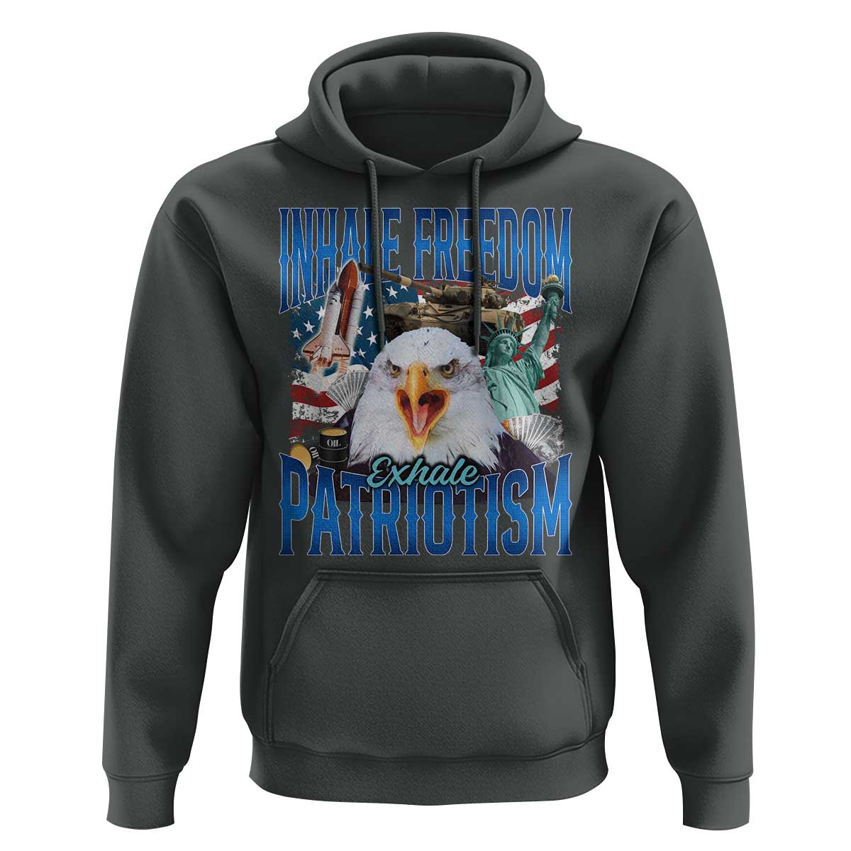 Funny Inhale Freedom Exhale Patriotism Hoodie American Pride Eagle 4th Of July - Wonder Print Shop