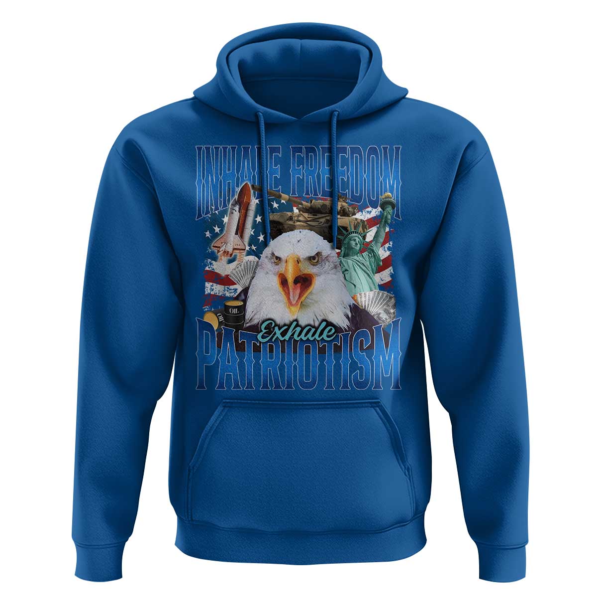 Funny Inhale Freedom Exhale Patriotism Hoodie American Pride Eagle 4th Of July - Wonder Print Shop