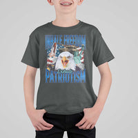 Funny Inhale Freedom Exhale Patriotism T Shirt For Kid American Pride Eagle 4th Of July - Wonder Print Shop