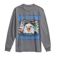 Funny Inhale Freedom Exhale Patriotism Long Sleeve Shirt American Pride Eagle 4th Of July - Wonder Print Shop