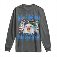 Funny Inhale Freedom Exhale Patriotism Long Sleeve Shirt American Pride Eagle 4th Of July - Wonder Print Shop