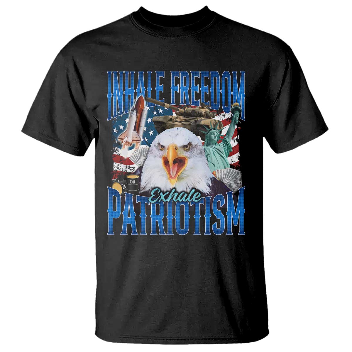 Funny Inhale Freedom Exhale Patriotism T Shirt American Pride Eagle 4th Of July - Wonder Print Shop