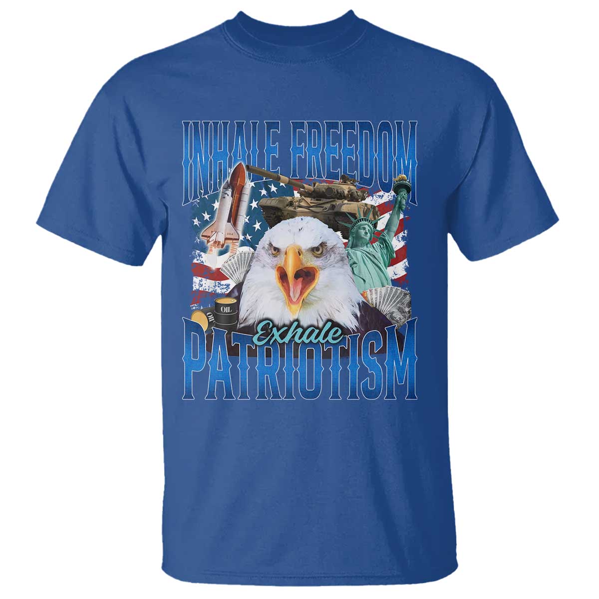 Funny Inhale Freedom Exhale Patriotism T Shirt American Pride Eagle 4th Of July - Wonder Print Shop