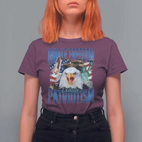 Funny Inhale Freedom Exhale Patriotism T Shirt For Women American Pride Eagle 4th Of July - Wonder Print Shop