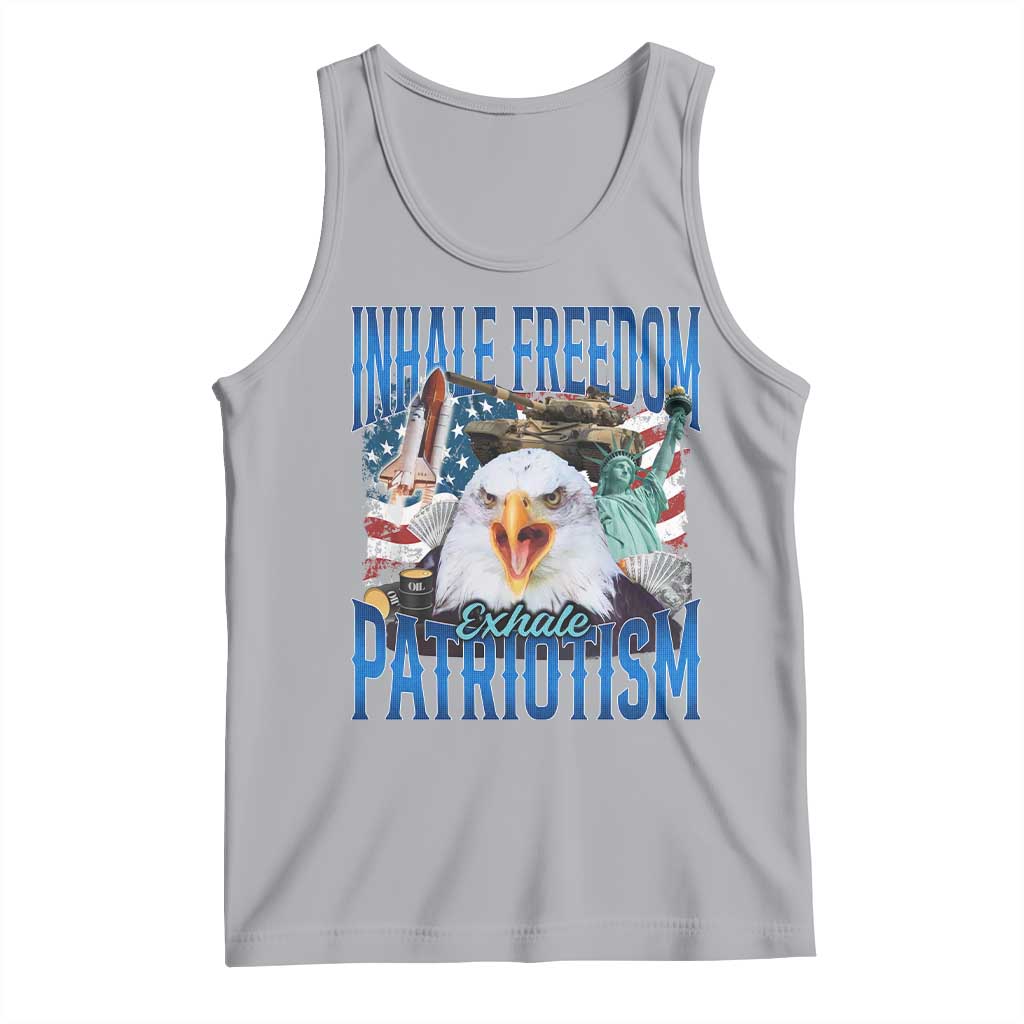 Funny Inhale Freedom Exhale Patriotism Tank Top American Pride Eagle 4th Of July - Wonder Print Shop