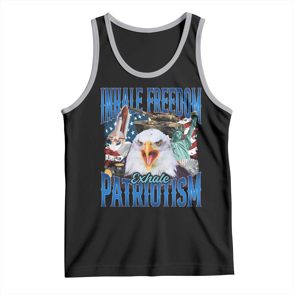 Funny Inhale Freedom Exhale Patriotism Tank Top American Pride Eagle 4th Of July - Wonder Print Shop