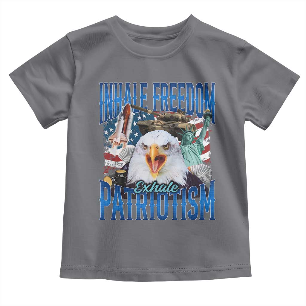 Funny Inhale Freedom Exhale Patriotism Toddler T Shirt American Pride Eagle 4th Of July - Wonder Print Shop