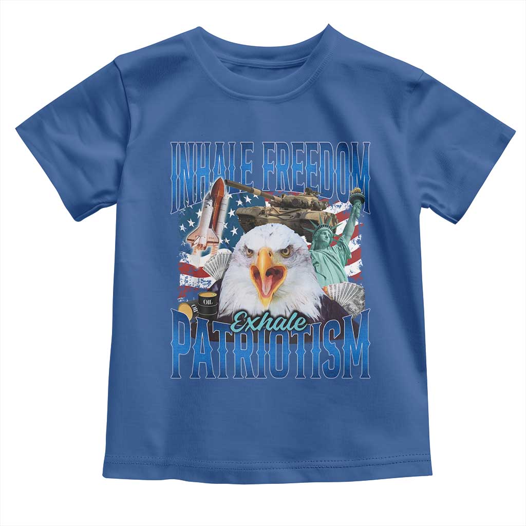 Funny Inhale Freedom Exhale Patriotism Toddler T Shirt American Pride Eagle 4th Of July - Wonder Print Shop